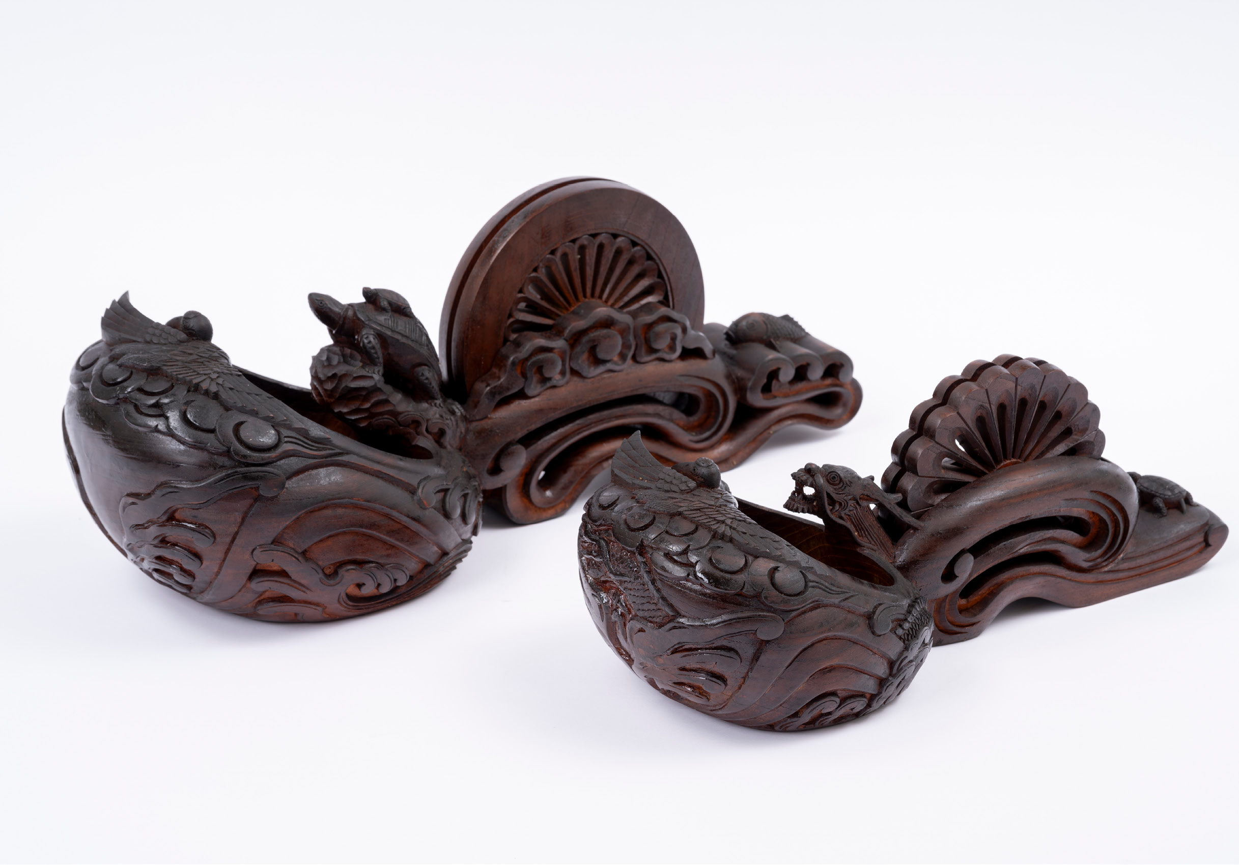 Fig.21 大墨壺「鶴亀」「龍鶴」